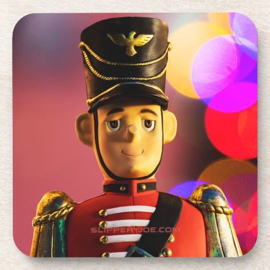 Kerst speelgoed soldaat beeldje SlipperyJoe gay pr Bier Onderzetter (Voorkant)