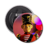 Kerst speelgoed soldaat beeldje SlipperyJoe gay pr Button Flesopener (Voorkant)