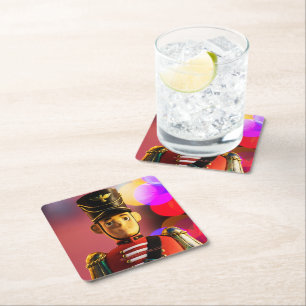 Kerst speelgoed soldaat beeldje SlipperyJoe gay pr Kartonnen Onderzetters