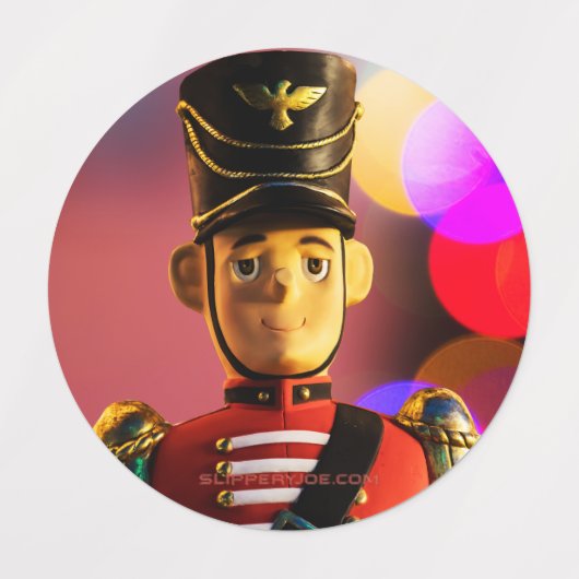 Kerst speelgoed soldaat beeldje SlipperyJoe gay pr Labels (Design 2)