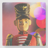 Kerst speelgoed soldaat beeldje SlipperyJoe gay pr Stenen Onderzetter (Voorkant)