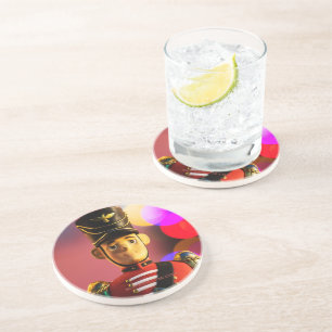 Kerst speelgoed soldaat beeldje SlipperyJoe gay pr Zandsteen Onderzetter