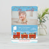 Kerst Speelgoed Trein Foto Vakantie Kaart (Staand voorkant)