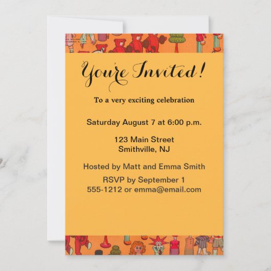 Kerst Speelgoed Vintage Kinderen Spelen Kaart (Voorkant)