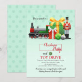 Kerst Speelgoedactie Feest Uitnodiging (Voorkant / Achterkant)