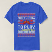 Kerst speelt hoogstwaarschijnlijk videogames op Ch T-shirt (Design voorkant)