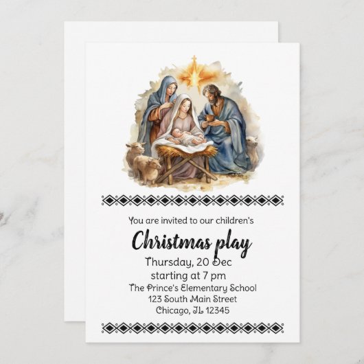 Kerst speelt uitnodiging (Voorkant / Achterkant)