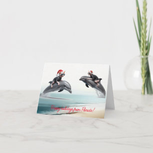 Kerst Sphynx en Dolfijn Kaart