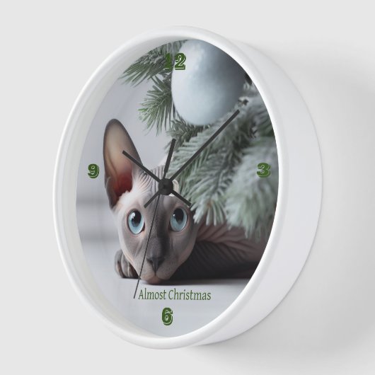 Kerst Sphynx Kat Klok (Hoek)