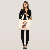 Kerst Sphynx kat Waterverf Grote Tote Bag (Voorkant (model))