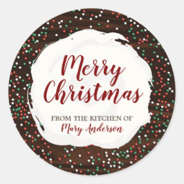 Kerst Spikkels Chocolade Aangepaste Label Sticker