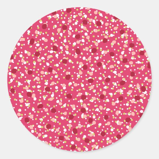 Kerst Spikkels Hot Pink Sticker (Voorkant)