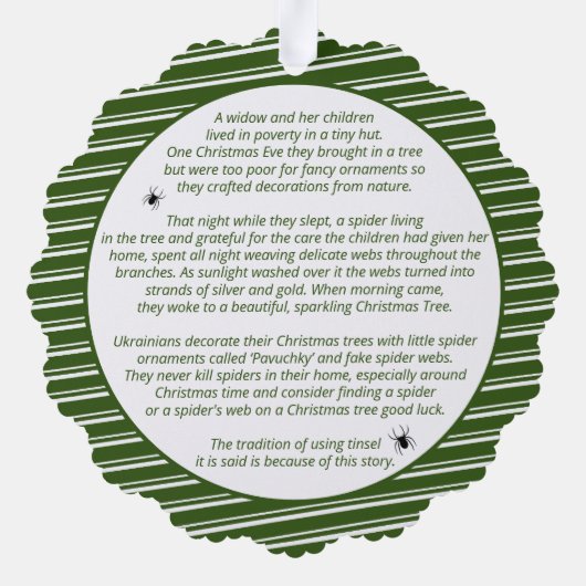 Kerst Spin Verhaal Papier Ornament Kaart (Achterkant)