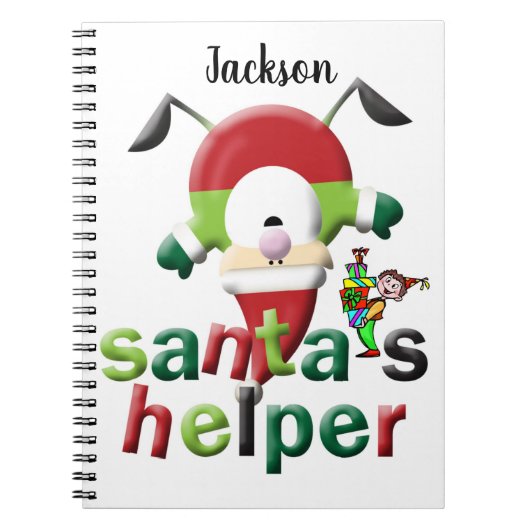 Kerst Spiraal Notebook Kabouter Helper Notitieboek (Voorkant)