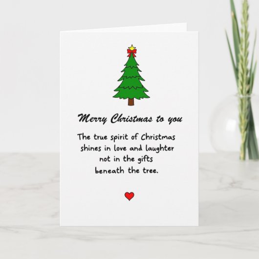 Kerst Spirit Liefde en Lach Kaart (Voorkant)