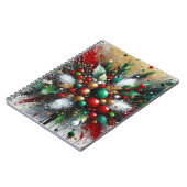 Kerst Splatter / Witte Uitbarstingen Spiraal Noteb Notitieboek (Linkerzijde)
