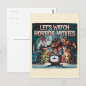 Kerst Spooky Retro Horror Films Briefkaart (Voorkant / Achterkant)