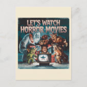 Kerst Spooky Retro Horror Films Briefkaart (Voorkant)
