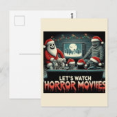 Kerst Spooky Retro Horror Films Vrienden Briefkaart (Voorkant / Achterkant)