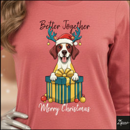 Kerst Spotted Pointer Cadeau Grafisch Geen Sjaal Tri-Blend Shirt