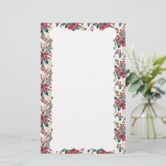 Kerst spray border vakantie briefpapier (Staand voorkant)