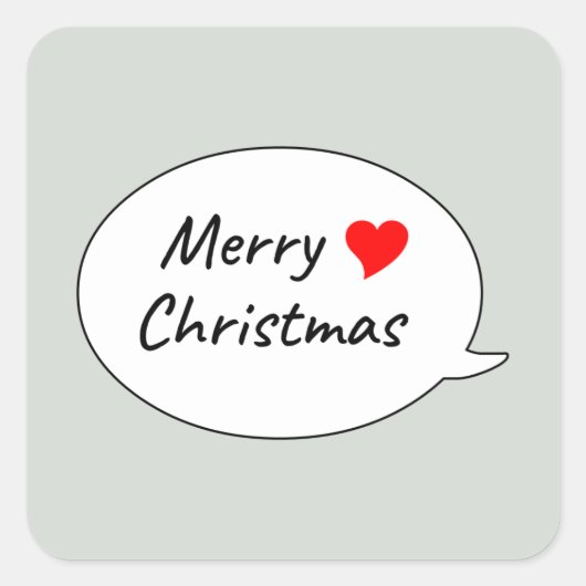 Kerst Spreekballon Vierkante Sticker (Voorkant)
