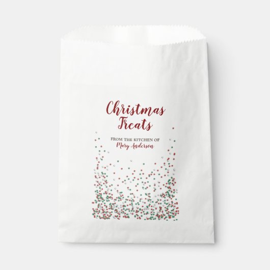 Kerst Sprinkles Custom Label Favor Tassen Bedankzakje (Voorkant)