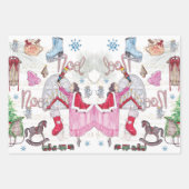 Kerst sprookje Hand geschilderde waterverf Inpakpapier Vel (Voorkant 3)