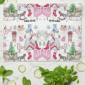 Kerst sprookje Hand geschilderde waterverf Theedoek (Gevouwen)