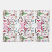 Kerst sprookje Hand geschilderde waterverf Theedoek (Horizontaal)