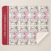 Kerst Sprookje Patroon Familienaam Sherpa Deken (Voorkant (horizontaal))