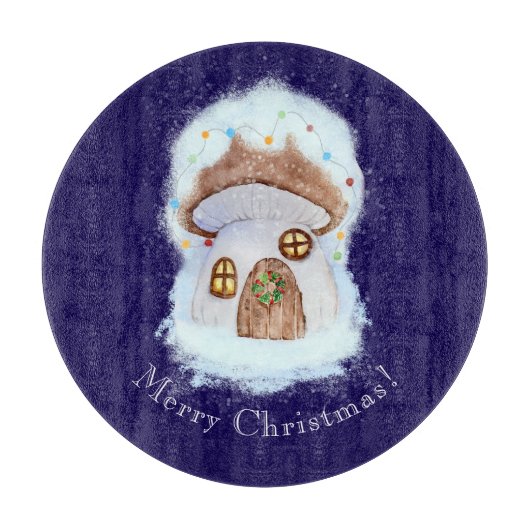 Kerst Sprookjes Huis Snijplank (Voorkant)