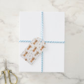 Kerst Sprookjesgeschenk Label in Neutraal en Wit Cadeaulabel (Met Touw)