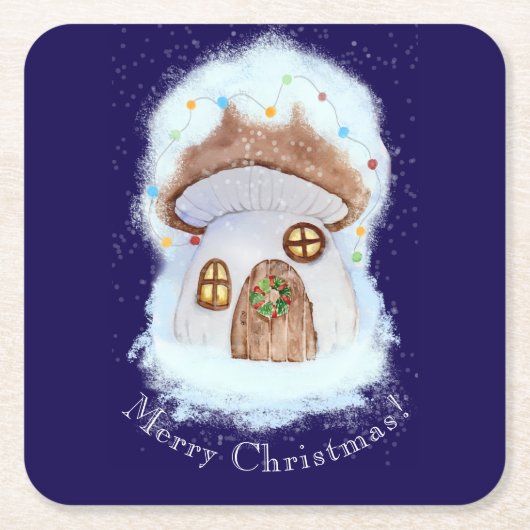Kerst SprookjesHuis Kartonnen Onderzetters (Voorkant)
