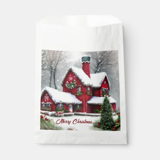 Kerst Sprookjeslandschap Bedankzakje (Voorkant)