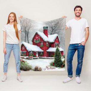 Kerst Sprookjeslandschap Fleece Deken