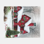 Kerst Sprookjeslandschap Fleece Deken (Voorkant (Horizontaal))