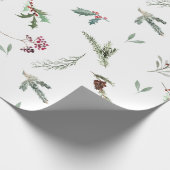 Kerst Spruce & Rode Bessen Cadeaupapier (Hoek)