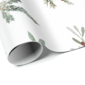 Kerst Spruce & Rode Bessen Cadeaupapier (Rol Hoek)
