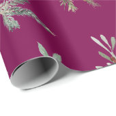 Kerst Spruce & Rode Bessen Franse Plum Cadeaupapier (Rol Hoek)