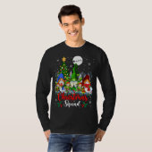 Kerst Squad Drie Santa Elf Gnomen Xmas Tree L T-shirt (Voorkant volledig)