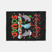 Kerst Squad Drie Santa Rendier Elf Manatees Fleece Deken (Voorkant (Horizontaal))