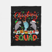 Kerst Squad Drie Santa Rendier Elf Manatees Fleece Deken (Voorkant)