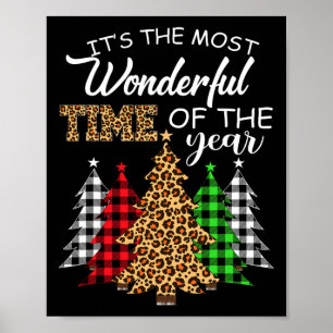 Kerst Squad Leopard Plaid Xmas Boom Familie Mat Poster