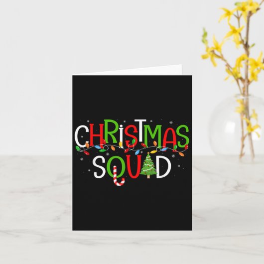 Kerst Squad Matching Familiegroep Santa Elf Sq Kaart (Gele Bloem)