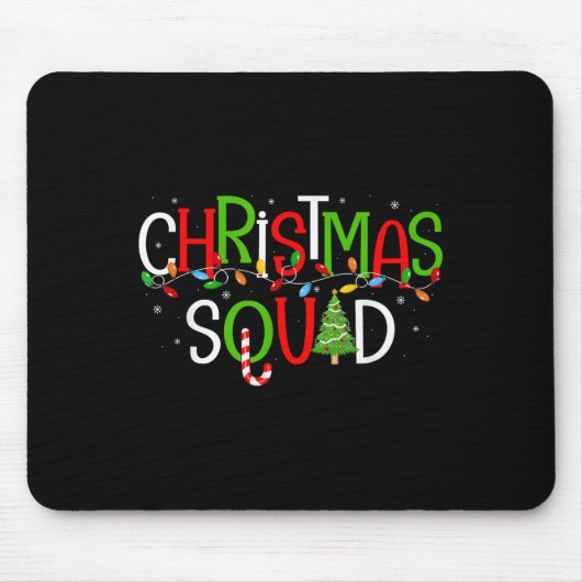 Kerst Squad Matching Familiegroep Santa Elf Sq Muismat (Voorkant)