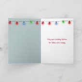 Kerst St. Bernard Puppy in een kous Feestdagen Kaart (Binnen)