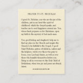 Kerst  St. Nicholas Day Prayer Kaart Visitekaartje (Achterkant)