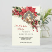 Kerst St. Nicholas Feest Dag Feest Uitnodigingen (Staand voorkant)