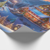 Kerst stad inpakpapier, cadeaupapier (Hoek)